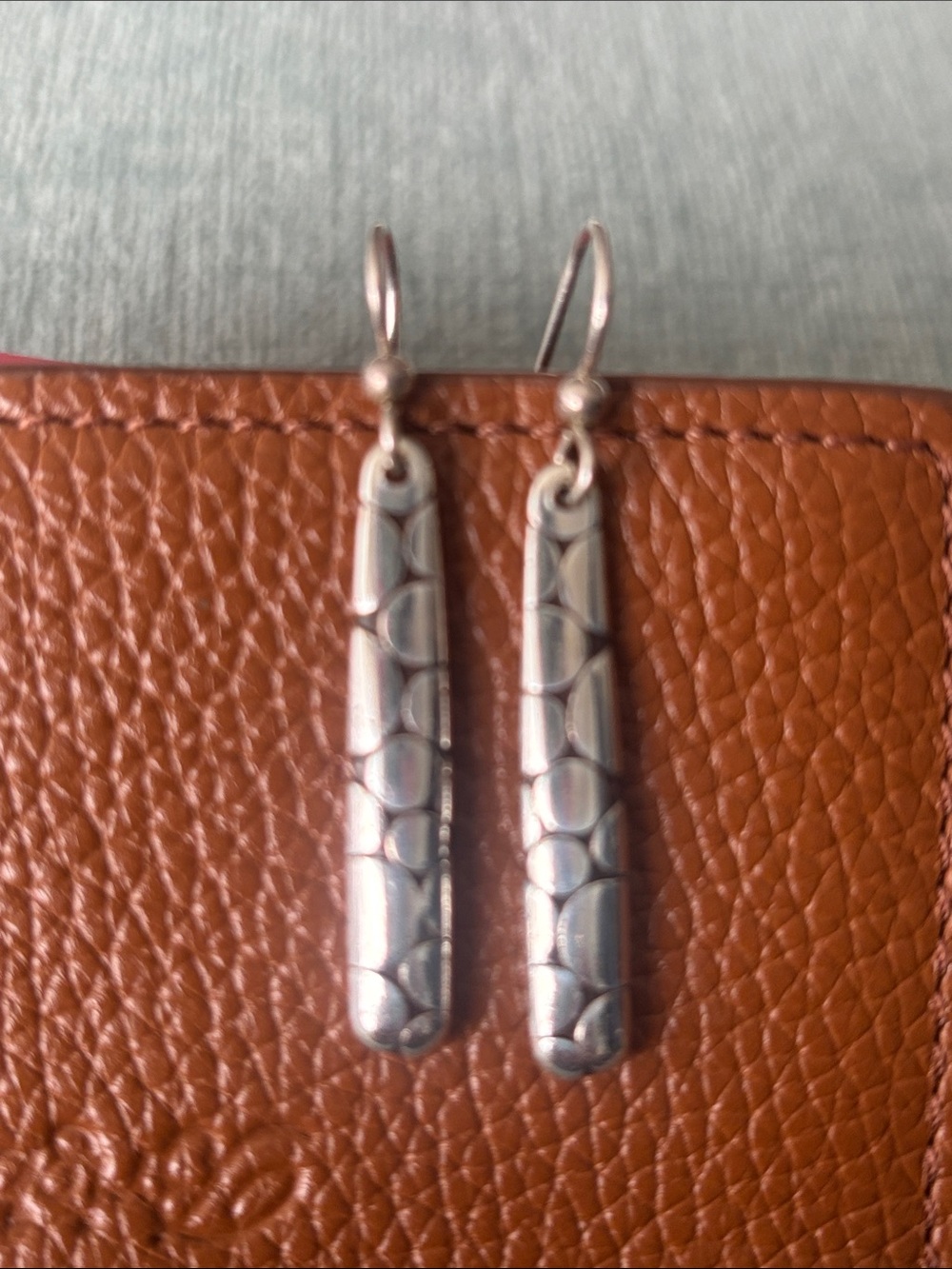 Brighton Pebble Silver Bar Drop Earrings